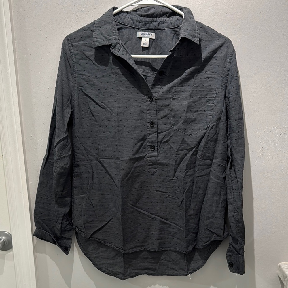 Old Navy Charcoal Textured Blouse